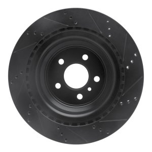 Mercedes-Benz GL350 Brake Rotor (1) - Rear Left - R1 Concepts - Drilled & Slotted - Black - `13-`19